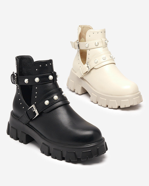 Чорні жіночі чоботи на масивній підошві Itreff