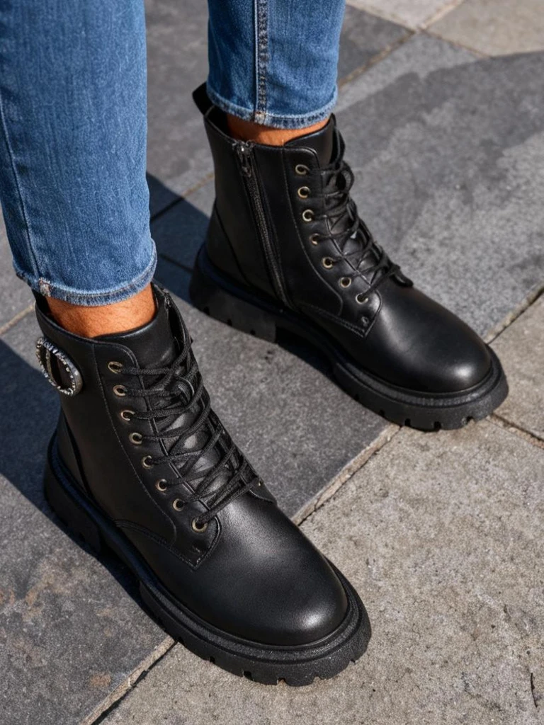 Royalfashion Eco-Leder Damen Knöchelstiefel Enoll