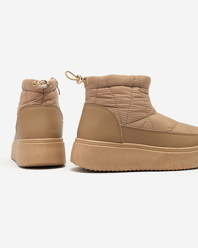 Royalfashion Damen Schlupf-Schneestiefel in brauner Farbe Armeda