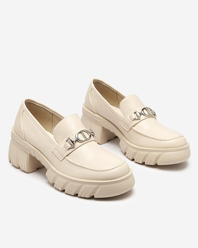 Beige Damenschuhe auf massiver Terima-Sohle - Schuhe