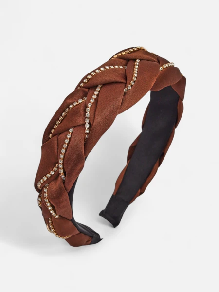 Royalfashion Haarband mit Zopfmuster, verziert mit Zirkonia