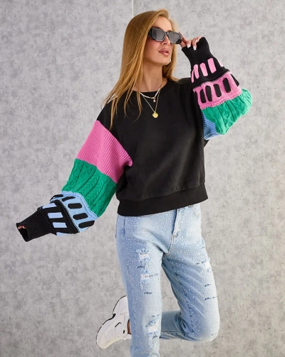 Royalfashion Damen-Sweatshirt mit bunten Ärmeln