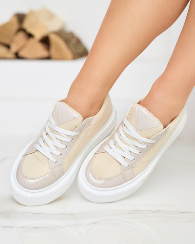 Sportliche Turnschuhe für Damen in Beige Smaqo - Schuhe