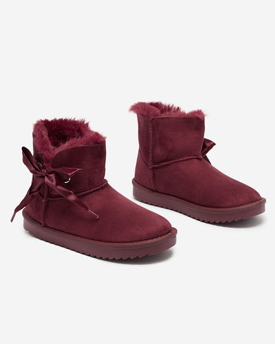 OUTLET Maroon Damen-Schneestiefel mit Schleife Rimms- Footwear