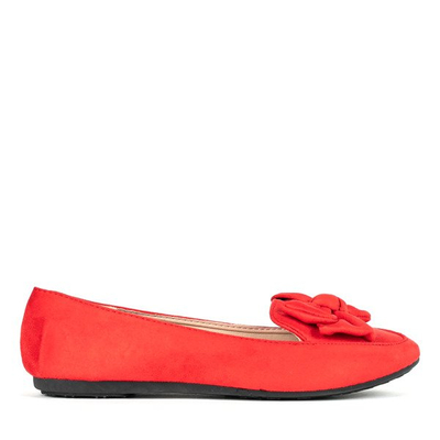 Rote Ballerina mit Bogen Iva-Footwear