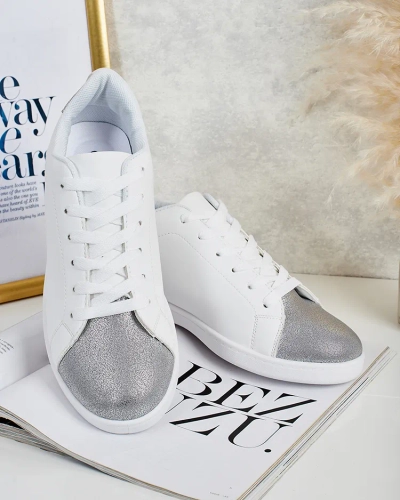 Royalfashion Calista Damen-Sneakers, silber-weiß, stilvoll, Öko-Leder