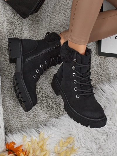 Damen Trapper Stiefeletten mit Fell Tessara