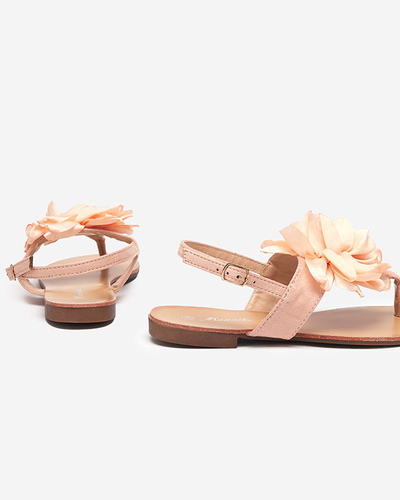 Gepuderte Damensandalen mit Blume Nerikala - Schuhe