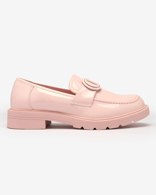 Рожеві жіночі лаковані мокасини Glidef Royalfashion