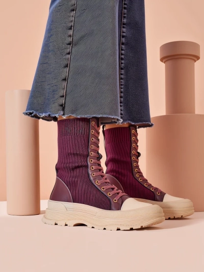 Royalfashion Damen High Worker Boots Fosilla