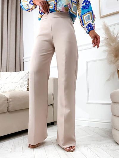 Beige Damen Hose mit weitem Bein - Kleidung