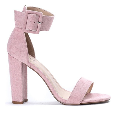 Rosa Sandalen auf einem Pfosten mit Katie-Verschluss - Schuhe 1