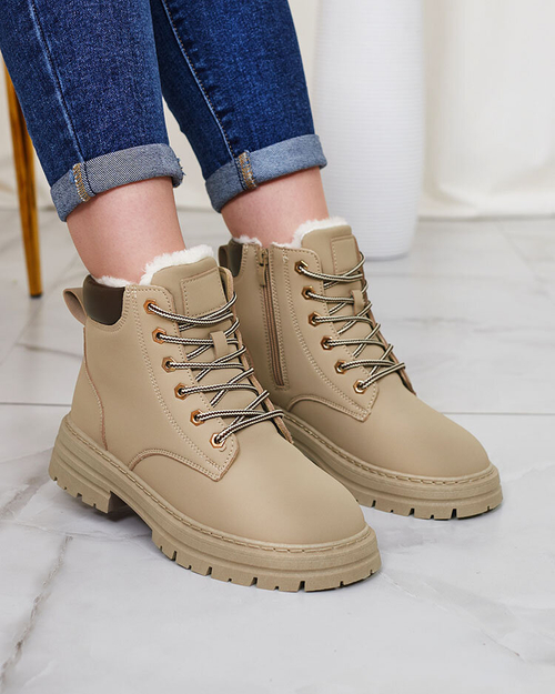 Royalfashion Сіро-коричневі жіночі утеплені черевики-трапери Radoras