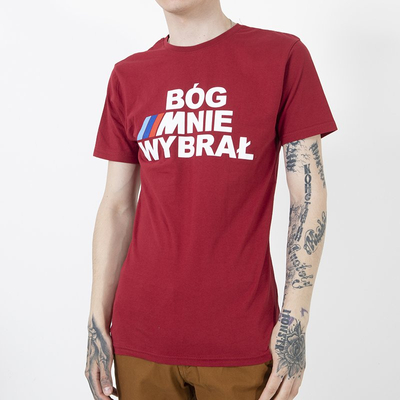 Rotes Baumwoll-T-Shirt für Herren mit Aufdruck - Kleidung
