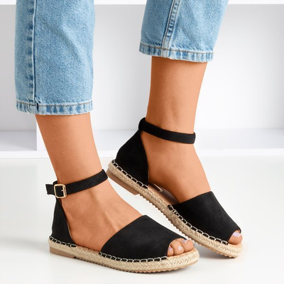 Schwarze Espadrilles mit Royal-Schnitt - Schuhe