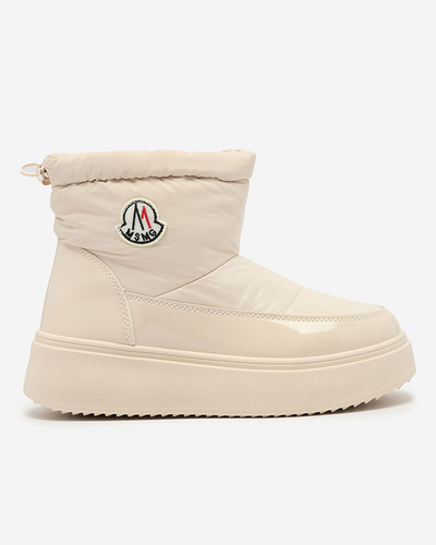 Royalfashion Damen Schlupf-Schneestiefel in Cremefarbe Ademra