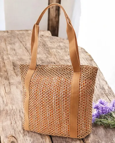 Royalfashion Велика солом'яна жіноча літня сумка