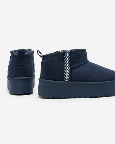 Royalfashion Hellbraune Damenschuhe a'la Schneestiefel mit Ornament Parisela