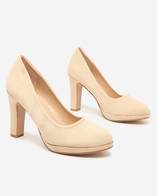 Royalfashion Бежеві жіночі туфлі-човники з екозамші Noepore