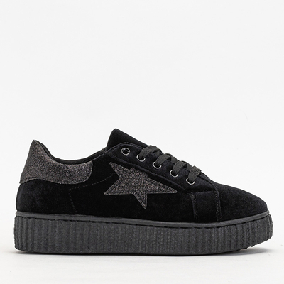 Schwarze Estreni Velours-Sneaker für Damen - Schuhe