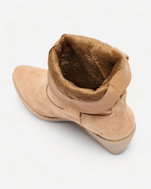 Royalfashion Світло-коричневі жіночі утеплені ковбойські чоботи Bronco