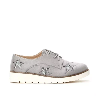 OUTLET Graue Creepers Schuhe mit Sternen Stylenna - Schuhe