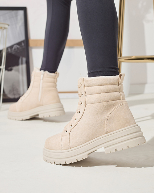 Черевики жіночі утеплені бежеві Tivica - Взуття