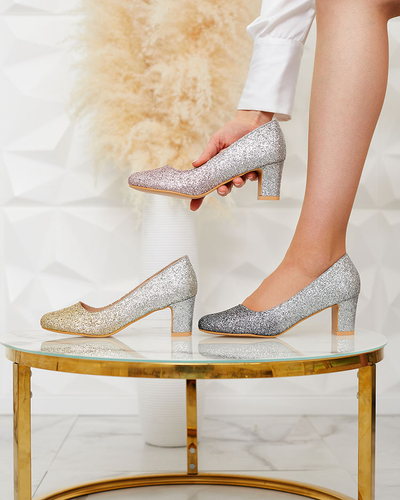 Royalfashion Silber-rosa Damen Yapunni Stiletto-Pumps