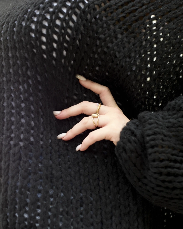 Royalfashion Schwarzer Oversize-Pullover für Damen