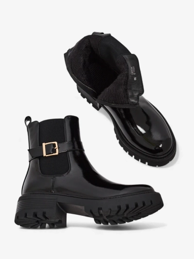 Lackierte Damenstiefeletten aus Öko-Leder Calivi