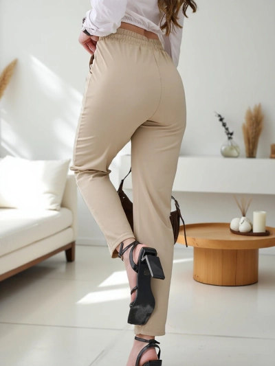 Royalfashion Einfache Damenhose mit Bindeband