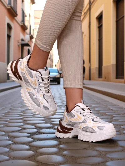 Royalfashion Damen Patent Sneaker Leysi