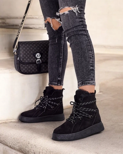 Royalfashion Damen Schnürschnee Stiefel Mommer