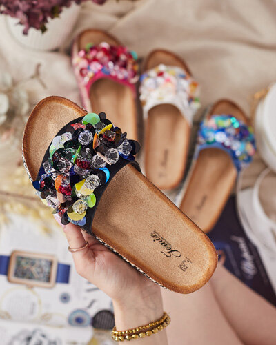 Royalfashion Damen Loassa Strass-Flip-Flops