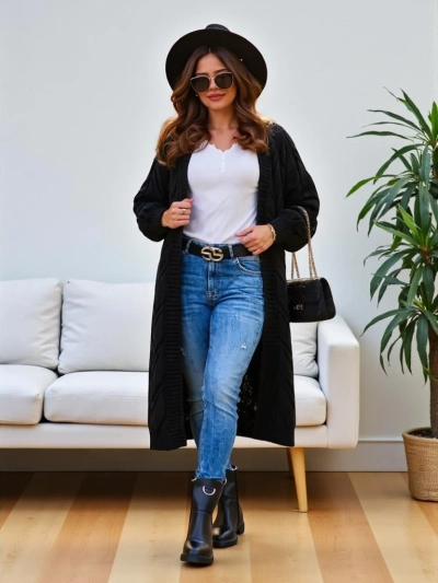 Жіночий в'язаний пончо-светр Royalfashion