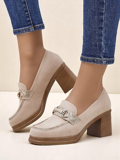 Royalfashion Damen-Blockabsatz-Loafer Apareus