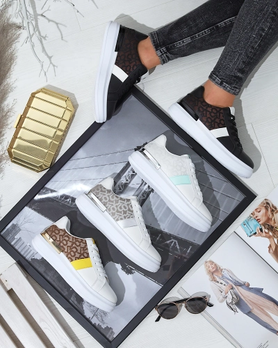 Royalfashion Weiße und braune Damen Sportschuhe Mlysio