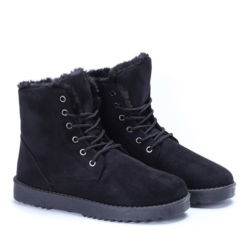 Czarne botki ocieplane Gretta - Obuwie