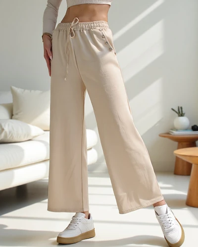 Royalfashion Damenweite Kleid Hose mit Strass