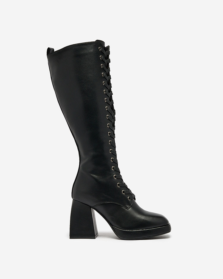 Royalfashion Damen Schnürstiefel in schwarz Geiotta