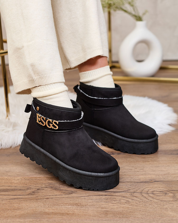 Royalfashion Rosa Damen a'la Schneestiefel mit Esgala-Verzierung