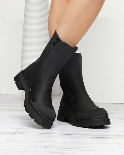 Schwarze matte hohe Damenstiefel Namrid- Footwear
