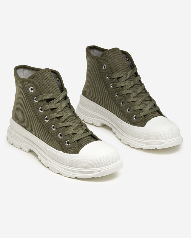 Grüne gerippte Damen-Sneaker Somali - Footwear