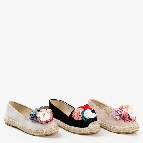 Сірі еспадрилі з квітами Фанді - Взуття 1