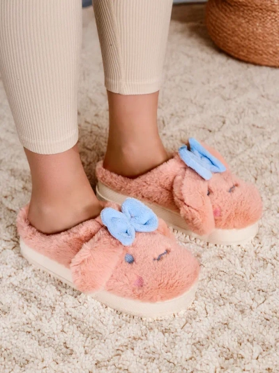 Royalfashion Damen-Flauschpantoletten mit einer Schleife Savos