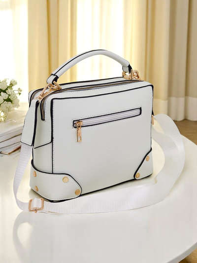 Royalfashion Kleine quadratische Handtasche aus Ökoleder Mila Box