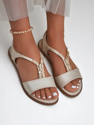 Royalfashion Damen Sandalen mit dekorativen Riemchen Siena Glow