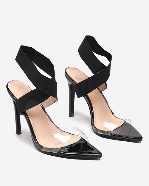 Жіночі босоніжки на чорному шпильці Koala - Взуття