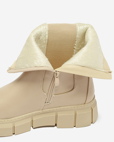 Damen Plateaustiefel in Beige Couell- Footwear