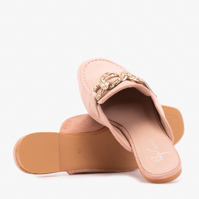 Pinke Hausschuhe a'la Mokassins Gabbu-Schuhe